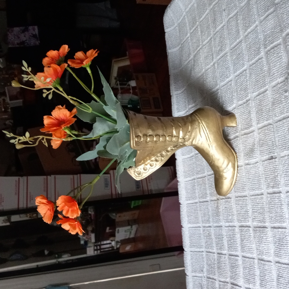 Vtg solid brass boot.